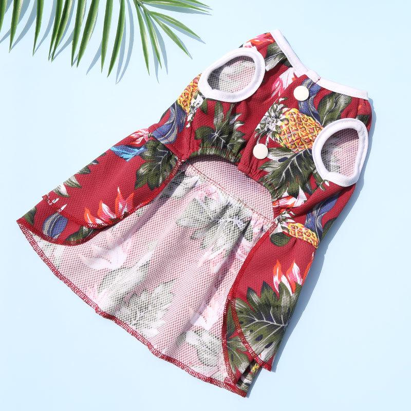 Hawaiian Style Bow Dog Skirt for Small Medium Dogs Soft Breathable Clothes Pet Cat Vest Chihuahua Yorkies Outfit Pet