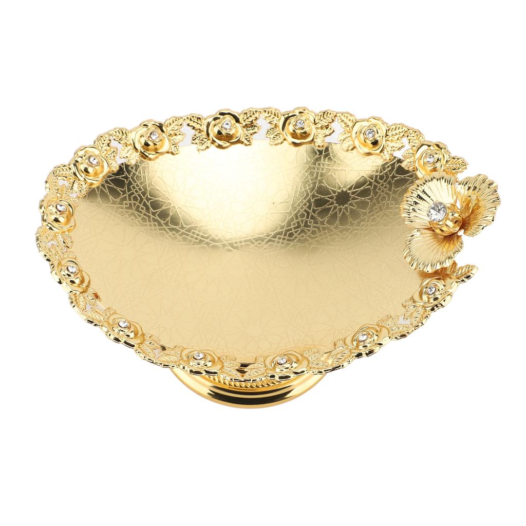 Европейская подставка для торта, золотой поднос для фруктов, сервировочная тарелка для конфет, овальная тарелка для хранения закусок и десертов для дома