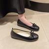 Hot Selling Solid Color High Quality Fashion Women's Shoes Square Toe Flat Bottom Women's Shoes Bow Tie-On Zapatos De Mujer
