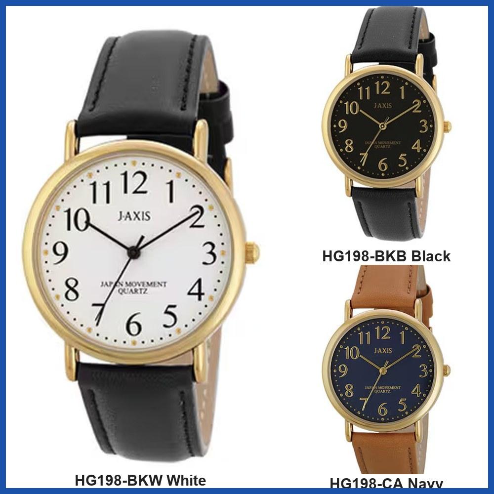 J-AXIS HG198 Men's Quartz Wrist Watch - Brown / Black HG198-CA HG198-BKW HG198-BKB Gift Casual Business Sports Student