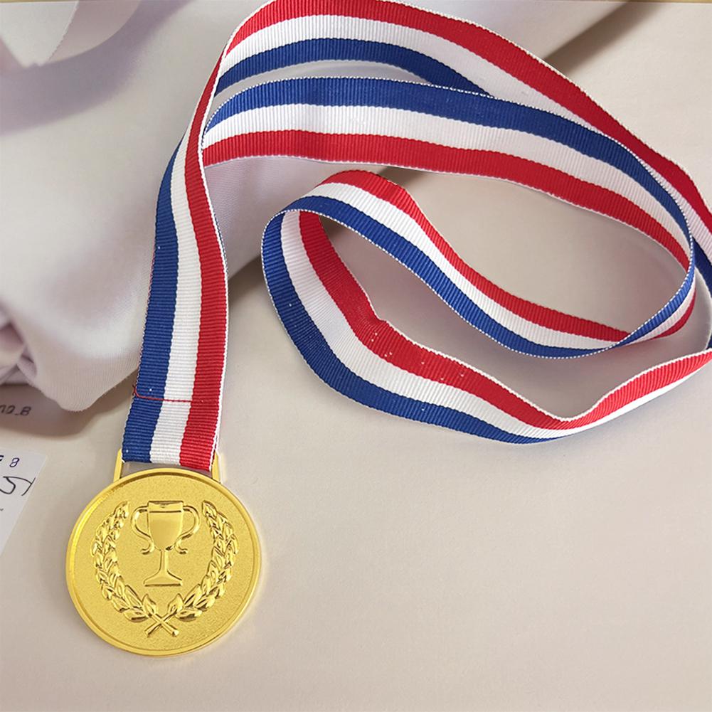 4,9 см Золотая медаль Спортивные награды с шейной лентой Металлические медали победителя Медали для соревнований для шоу талантов, вечеринки, гонки
