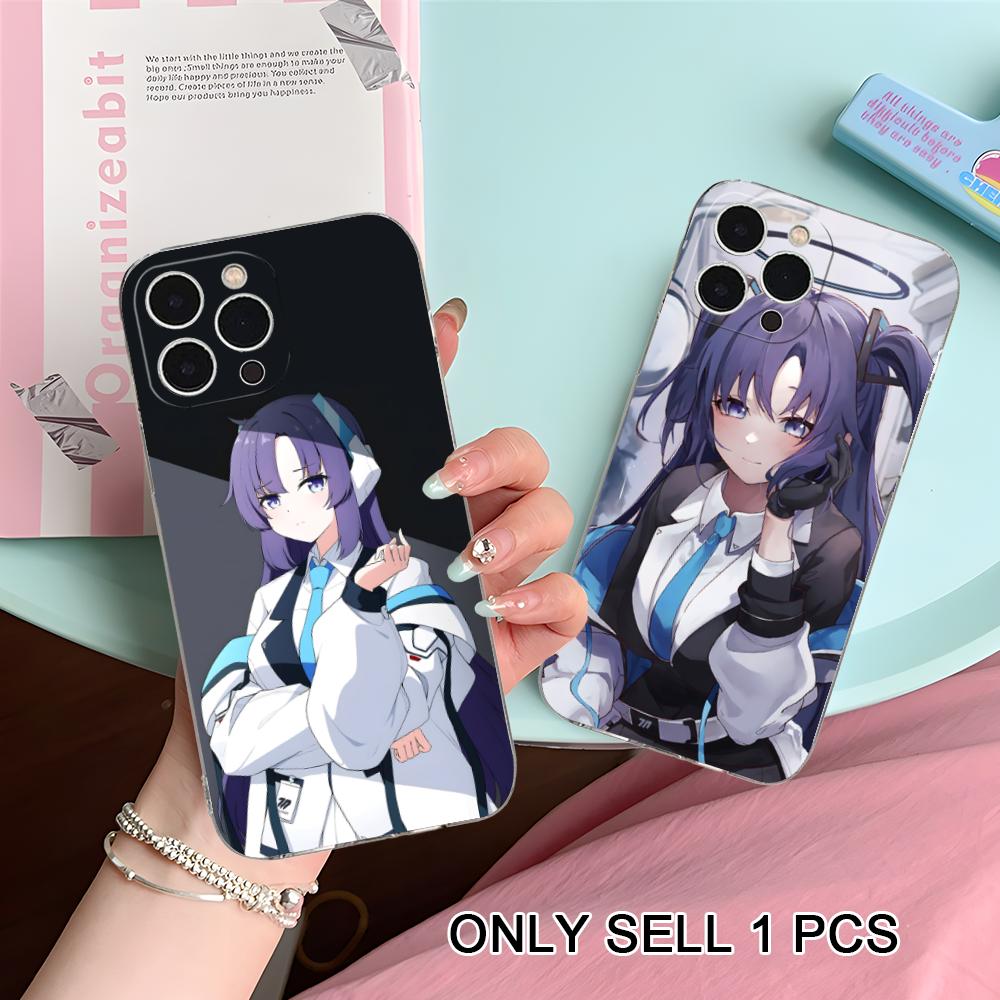 Прозрачный чехол Blue Archive Yuuka из ТПУ для iPhone 17 16 15 14 13 12 11 X XR XS Air Pro Max Plus Mini Цветная обложка