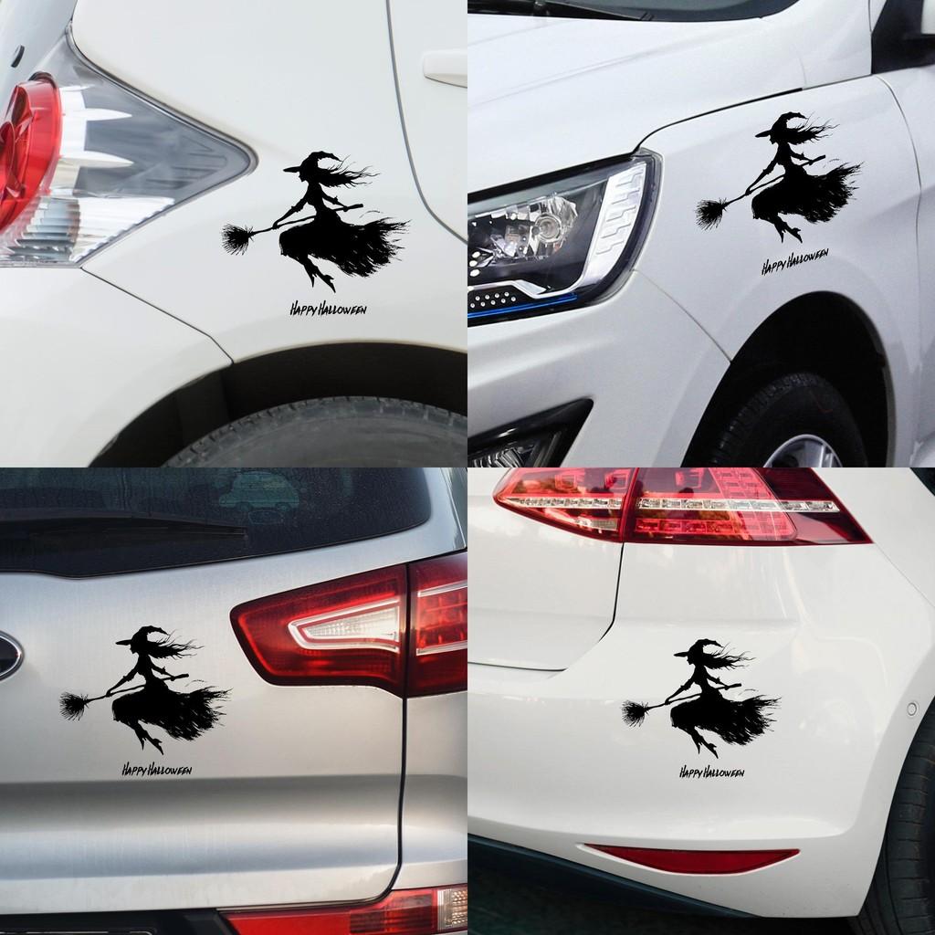 Modern Minimalist Pvc Halloween Witch Car Sticker Wall Decor For Living Room