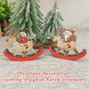 Christmas Decorations Rocking Snowman Wooden Horse Ornaments Christmas Gifts Painted Old Man Snowman Wooden Crafts