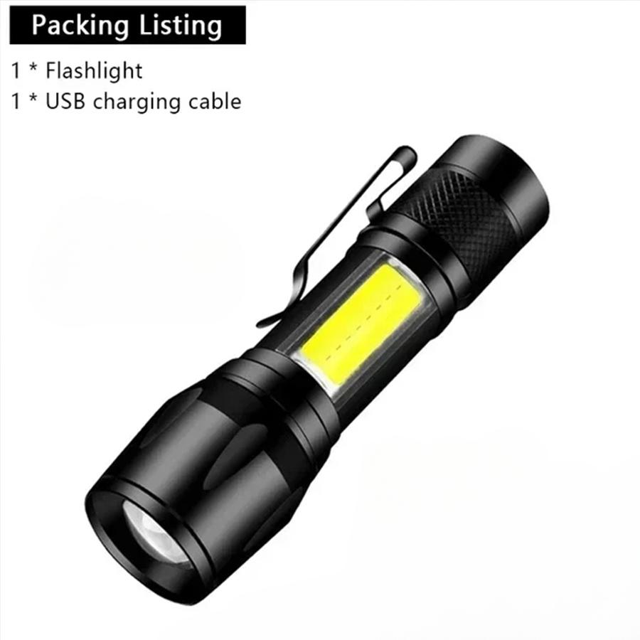Мощный светодиодный фонарик USB перезаряжаемый фонарь с дисплеем масштабируемый свет с аккумулятором походный кемпинговый фонарь аварийная лампа