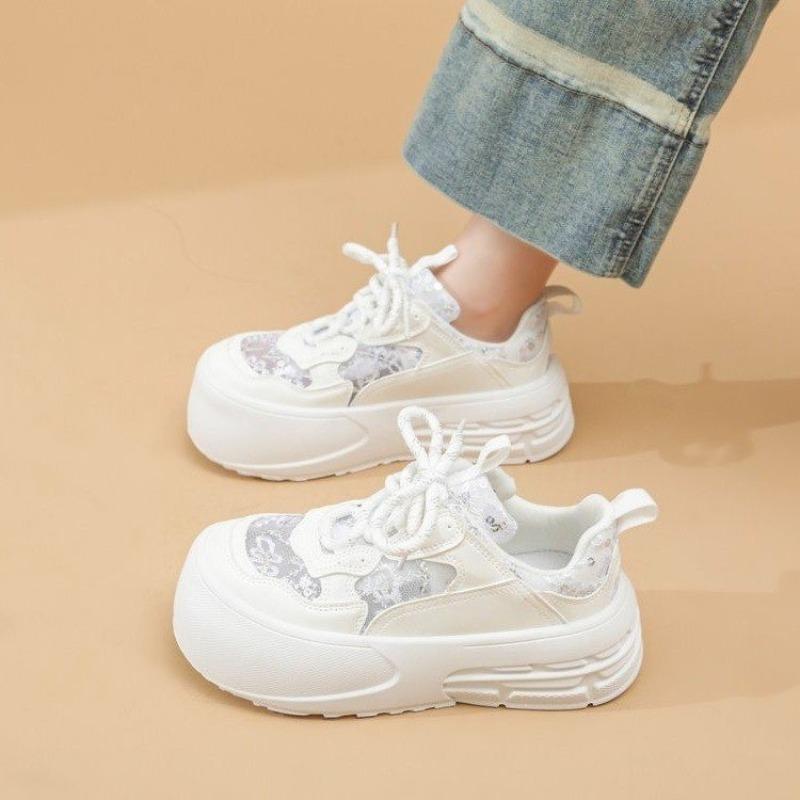 Fashion 2024 Lace-Up Solid Color New Women's Shoes Hot Selling Round Toe Women's Vulcanized Shoes Casual Women's Sports Shoes