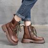 Ботинки-локомотивы в британском стиле из коровьей кожи первого слоя, универсальные ботильоны на толстой подошве, женские осенне-зимние ботинки Мартина с высоким голенищем, женские