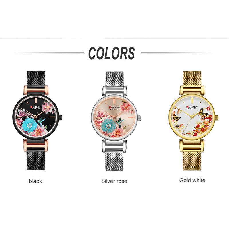 CURREN New Top Ladies Watch Fashion Quartz Simple Printing Butterfly Watch