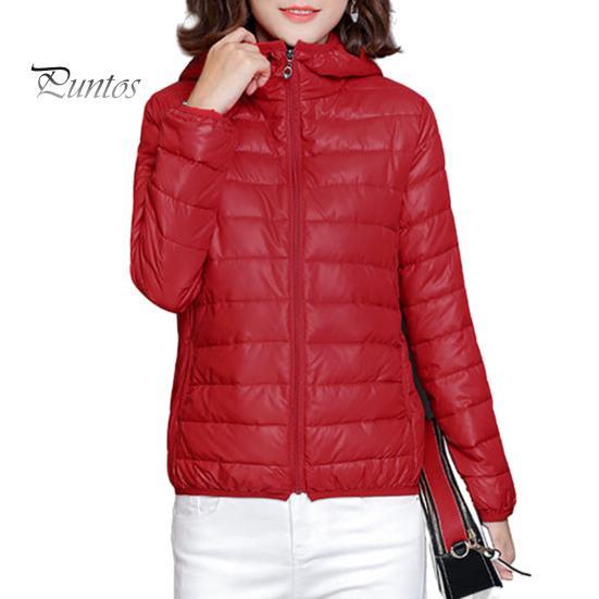 Women Cold Weather Coat Fall Winter Padded Hooded Thick Long Sleeve Warm Solid Color Soft And Outerwear Smooth Slim Fit Zipper Closure Pockets