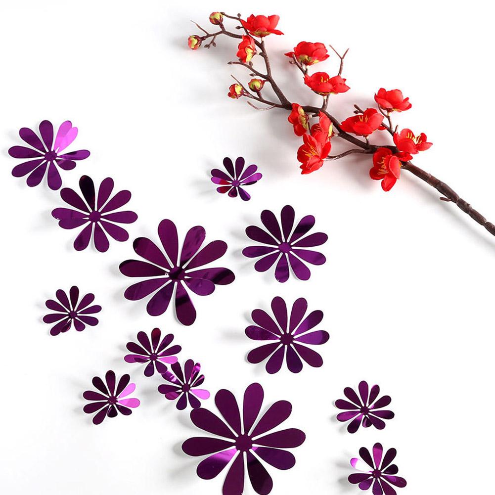 12 Pcs Holiday Wedding Market Three Dimensional Sun Flower Pattern Decoration Wall Sticker