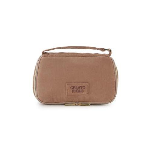 Gelato Pique Peach Skin Makeup Pouch with Handle Cosmetic Bag PWGB264604 Brown