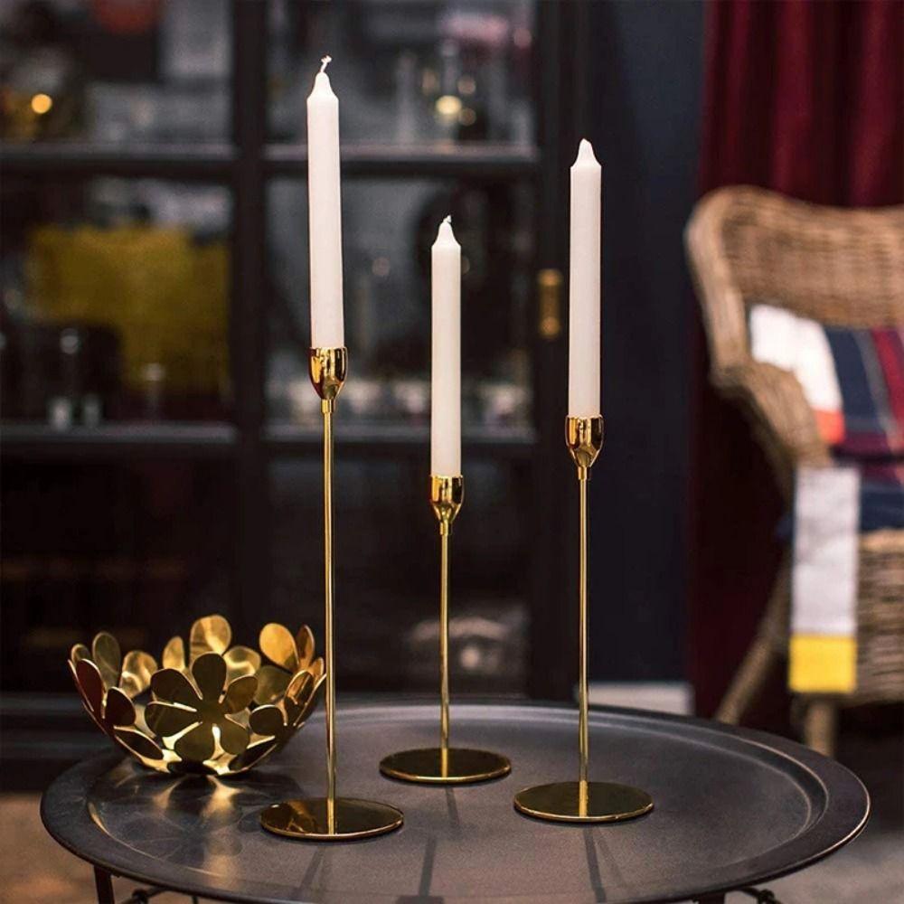 3Pcs Rust-proof Luxury Candlestick Creative Cup Candle Containers Wedding Candle Stand Living Room