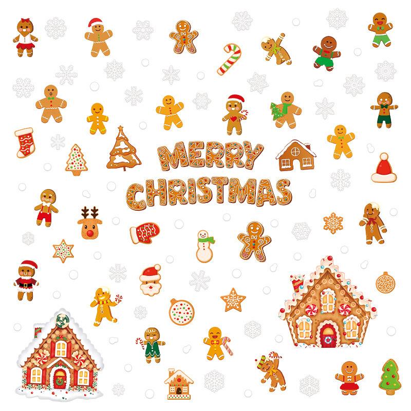 Christmas glass window decoration sticker static sticker cartoon snowflake refrigerator sticker window sticker