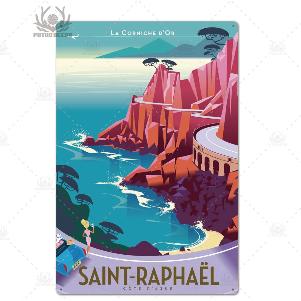 Decor Travel Tin Sign Plaque Metal Plate Vintage Wall Art Poster for Home Living Room Beach House Iron Painting