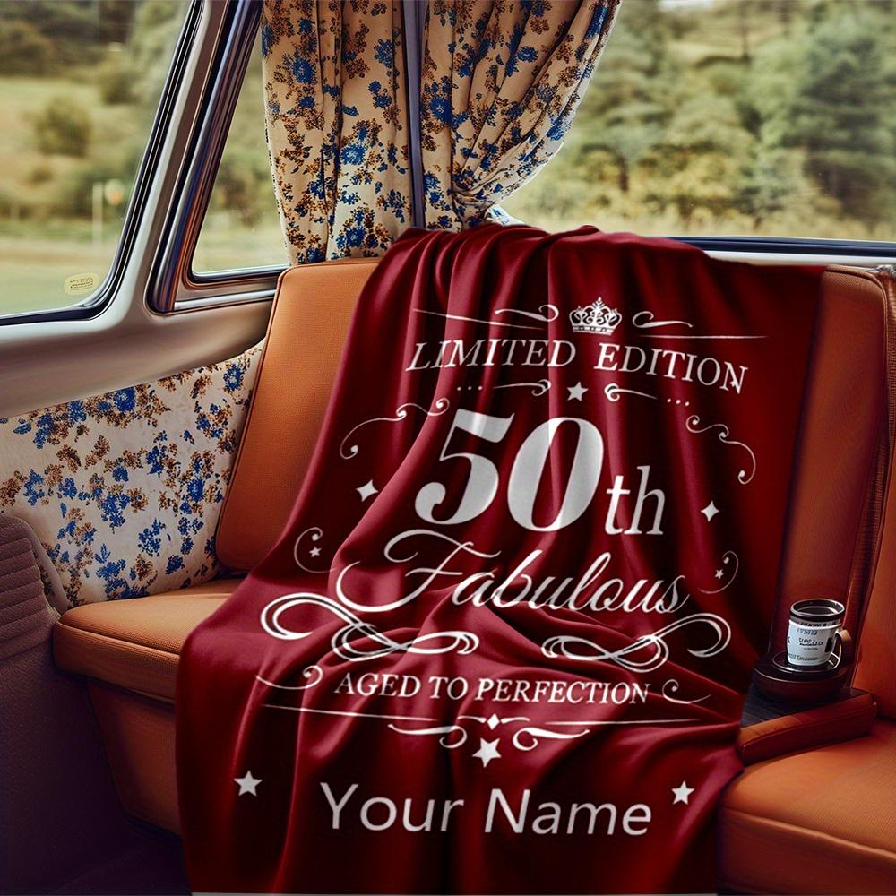 Happy 50Th Birthday To You Blanket Personalized Name Soft Comfortable Stylish Blanket Car Blanket Perfect For Travel Camping Outdoor Home Suitable For