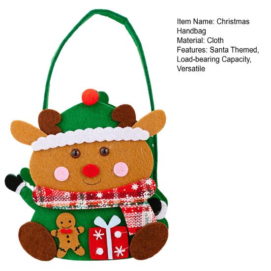 Рождественские подарочные пакеты с ручками Санта Олень Снеговик Пакет для сладостей Толстый подарочный мешочек на праздничную тематику для карамельных яблок игрушек