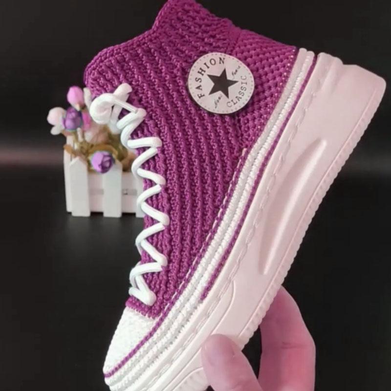 Сплетенные вручную летние крючковые подошвы с противоударными резиновыми подошвами + полые линии, связанные вручную тапочки, короткие ботинки, обувь своими руками, вязаный крючком материал