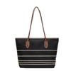 2024 Женская полосатая холщовая сумка-тоут большой вместимости: Осенне-зимняя сумка-ведро для поездок на работу и обратно
