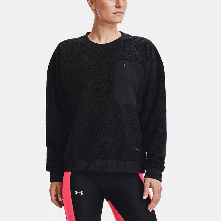 Under Armour Женская толстовка с круглым вырезом Pearl Velvet Training, черная 1367056-001
