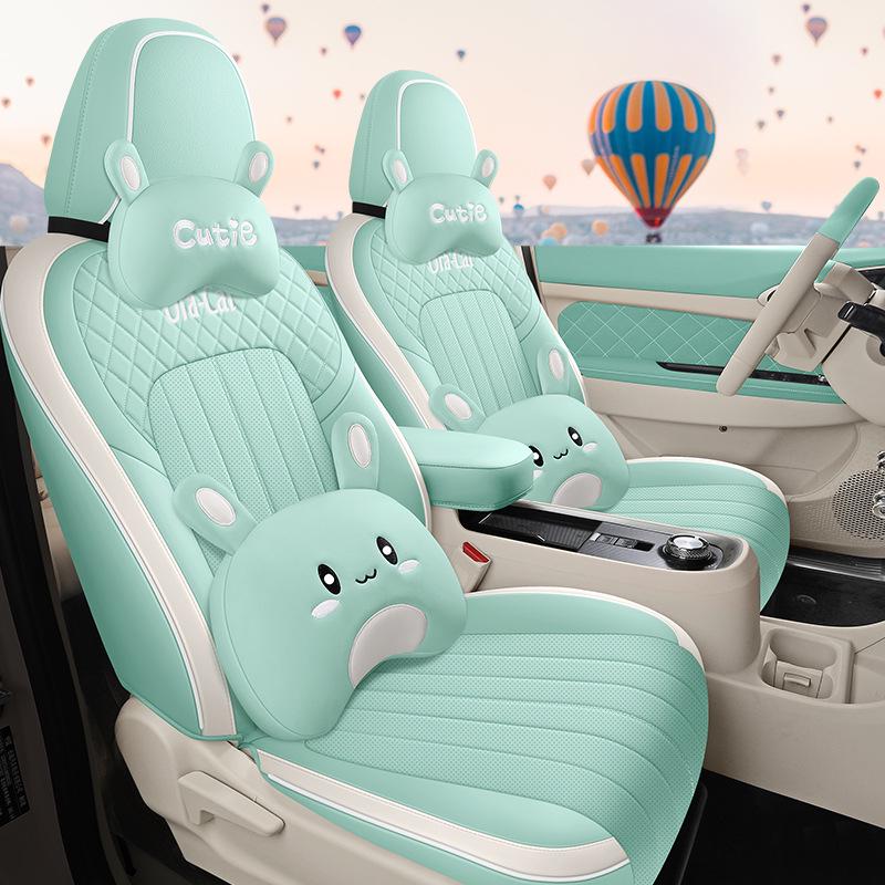 2022 ORA Good Cat Cartoon Car Seat Cover: Full Coverage, One-Piece Design