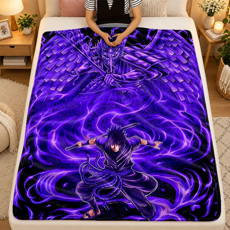 Flannel BlanketSasuke Uchiha Warm Soft Throw Blanket for Indoor Sofa Bed Living Room Use