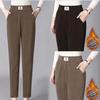 High Waisted Elastic Warm Pants for Women Loose Casual Letter Pocket Straight Leg Pants