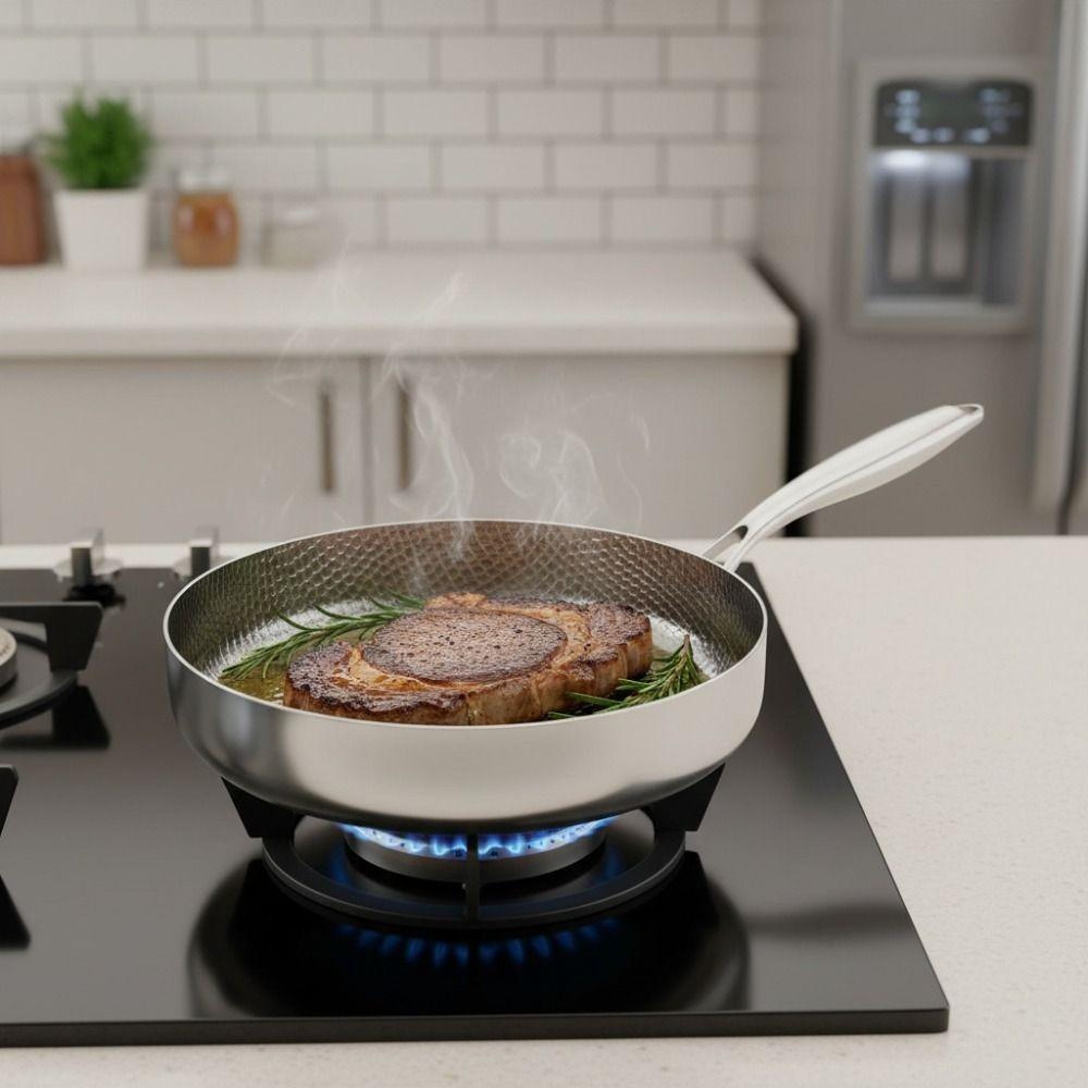 Titanium Zinc Zinc Alloy Non-stick Pot Fast Heating Steak Skillet Hammered Texture Frying Pan All Cook-top