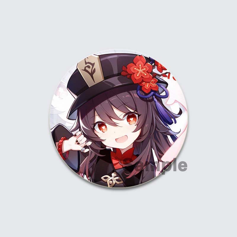 32/44/58mm Game Anime Genshin Impact Pin Fun Cartoon Cute Head Image Brooch Badge Bag Decor for Fans Collection Friends Gift Accessory