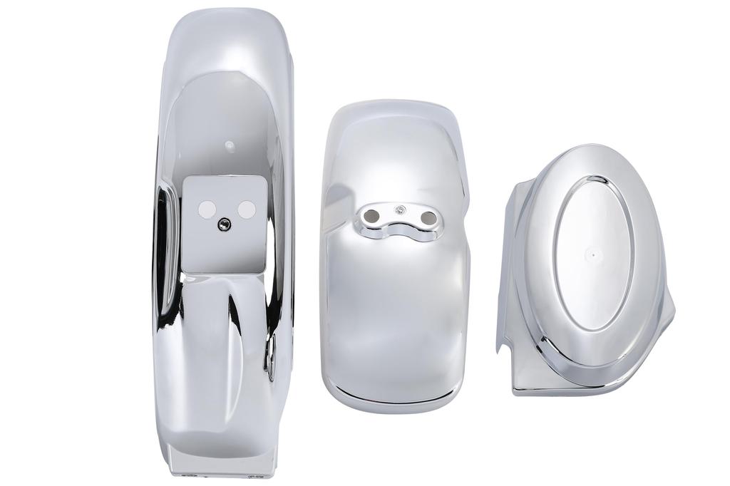 Honda Monkey/Gorilla Front and Rear Fenders and Side Covers (Set of 3) - Custom Motorcycle Parts, Aftermarket (Silver Plated)