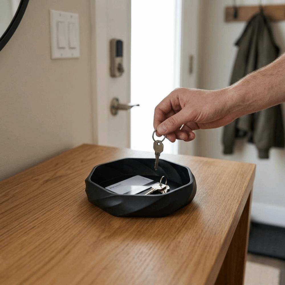 3D Printed Jewelry Dish Simple Desktop Organizer Multi-functional Small Item Holder for Entryway