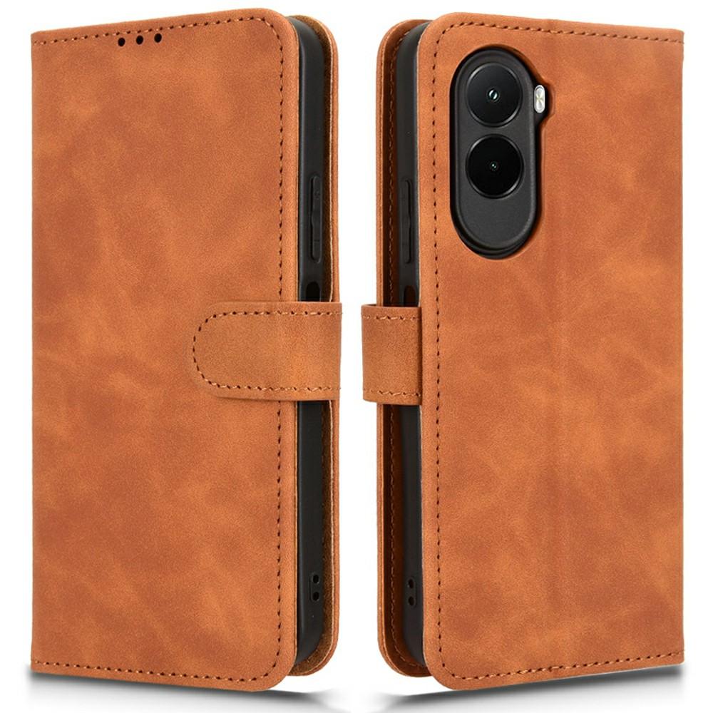 Для Xiaomi Poco M7 4G (США) (171 мм) Кожаный чехол с тактильным покрытием, противоударный, кошелек, откидная крышка для телефона