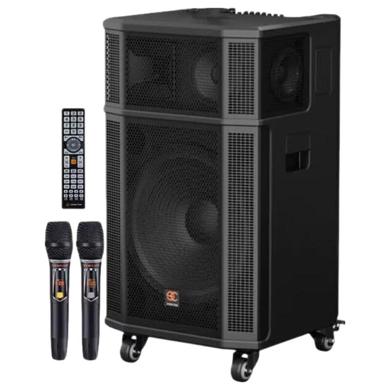 Songchuan SG30 Kunpeng 10-inch KTV Trolley Speaker with Dual Wireless Mics (CN version)