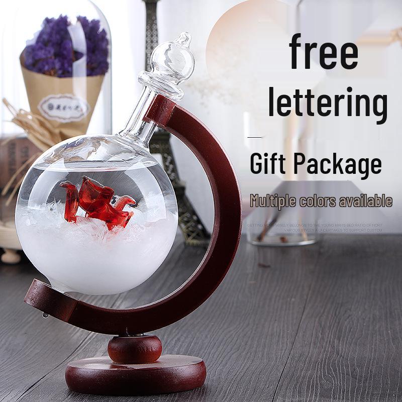 Storm Globe Weather Forecast: Creative Desktop Ornament & Gift