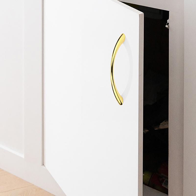 Ручка для двери шкафа из цинкового сплава, простая изогнутая ручка для ящика, многофункциональная ручка для гардероба, обувницы, мебельная фурнитура