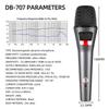 2026 Professional DB-707 Wireless Dynamic Microphone 48V All Metal Electromagnetic Microphone 20Hz-18KHz High-Definition Pickup with Noise Reduction