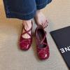 Fashion 2025 Spring Autumn Round Toe Bow Leather MaryJane Flats New Fashion Cross Strap Shoes Shallow Mouth Solid Color Women's Loafers