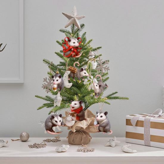Календарь ожидания Рождества Опоссум 24 дня радости Акриловое украшение для декора елки Праздничный обратный отсчет