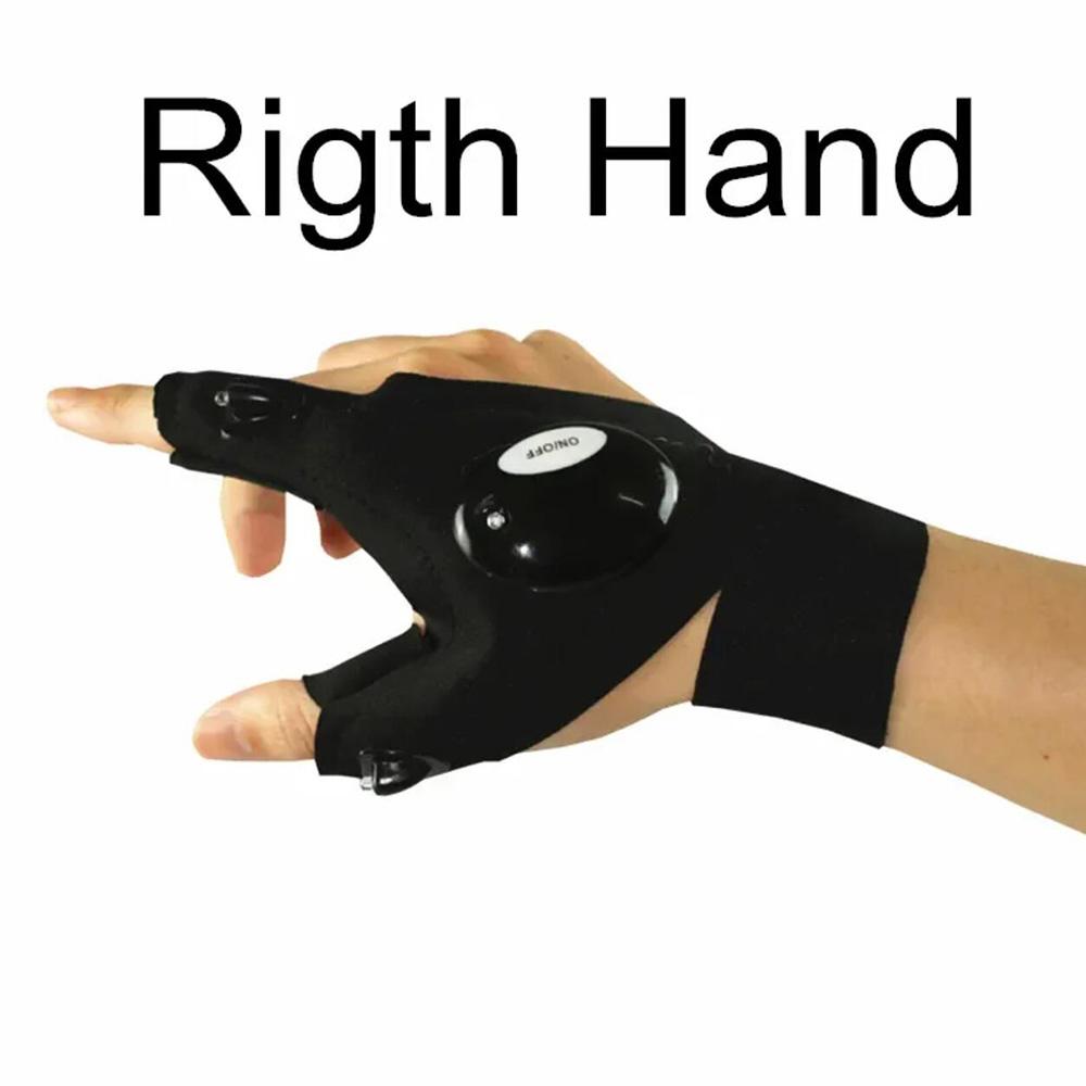 Напальчник Перчатка без пальцев Светодиодный фонарик Водонепроницаемый фонарь для рыбалки на открытом воздухе Кемпинга Пешего туризма Выживания Спасения Ремонта Освещения Инструмент