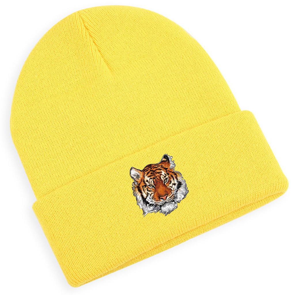 Realistic Tiger Knit Hat, Cozy Windproof Warm Elastic Beanie, Perfect For Cold Weather