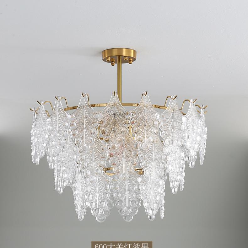 European Style Glass Chandelier for Luxury Living Room or Bedroom Decor