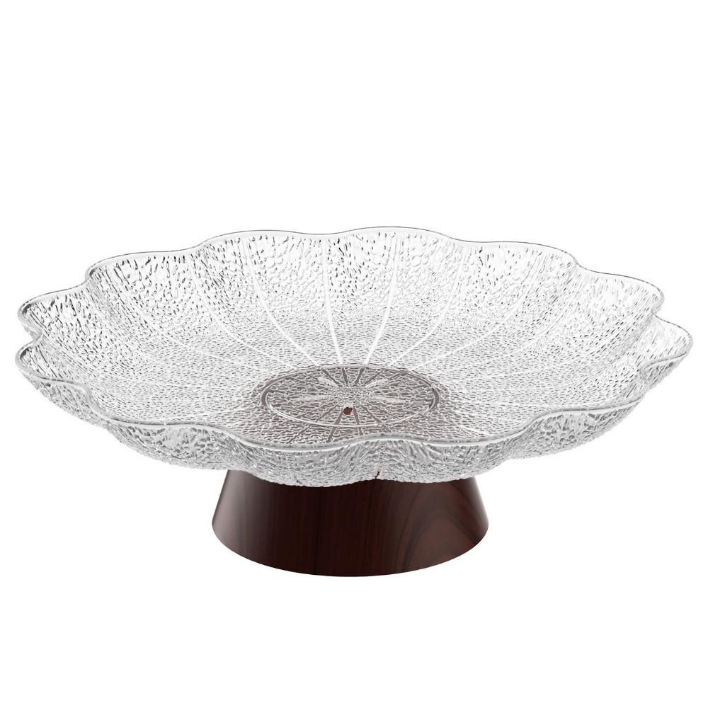 Large Capacity Pedestal Fruit Bowl Plastic Fruit Display Stand Elegant Dried Fruit Plate  Candy