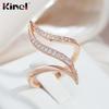 Kinel Glossy Rose Gold Color Big Size Rings For Women Zircon Full Paved Fine Jewelry