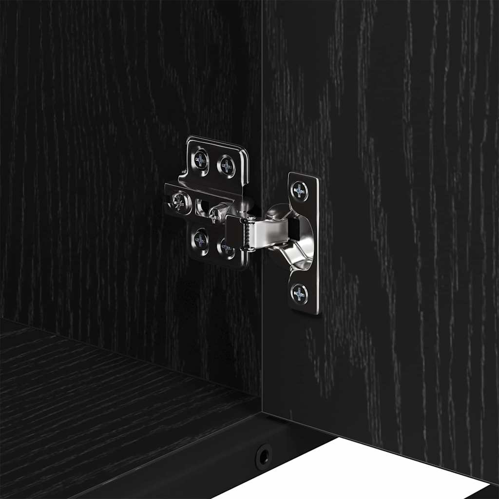 Bathroom Furniture Set 3 pcs Black Oak Effect Particleboard