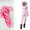 Яркий красно-белый боди в рождественскую полоску, идеально подходящий для косплей-мероприятий