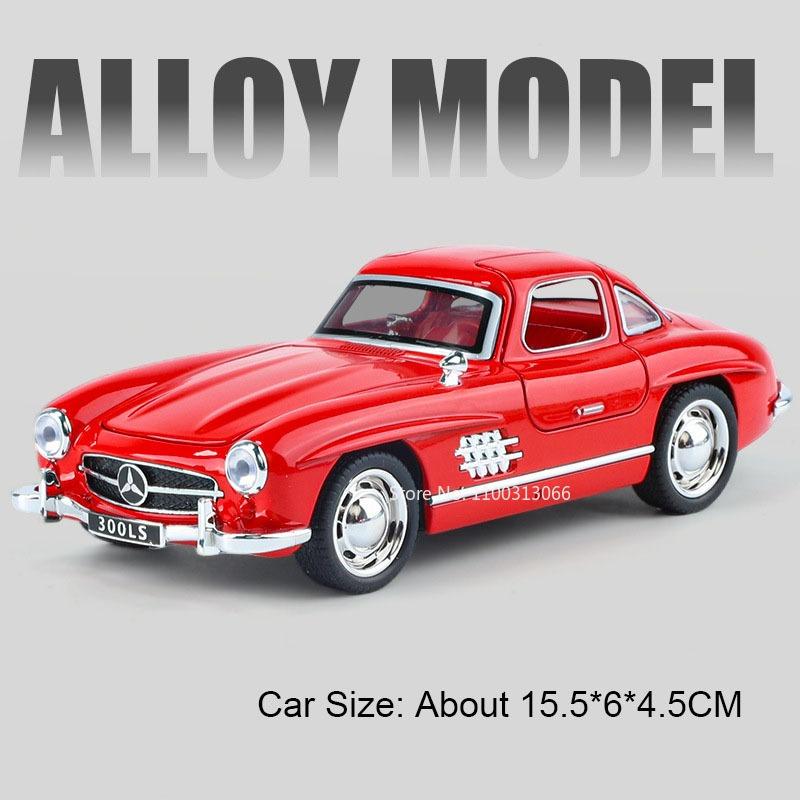 1:32 Alloy Shelby Cobra 300SL Models Cars Toy Wheel Steering Metal Body Rubber Tires Miniature Vehicles Handmade Collection