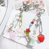 Милый мультяшный флокированный кот собака бисерный брелок подвеска шарм для чехла для наушников украшение для рюкзака кольцо для ключей автомобиля подарки
