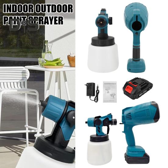 Беспроводной краскопульт со съемным баком, 3 режима распыления, регулируемый расход, ручной краскопульт с питанием от аккумулятора