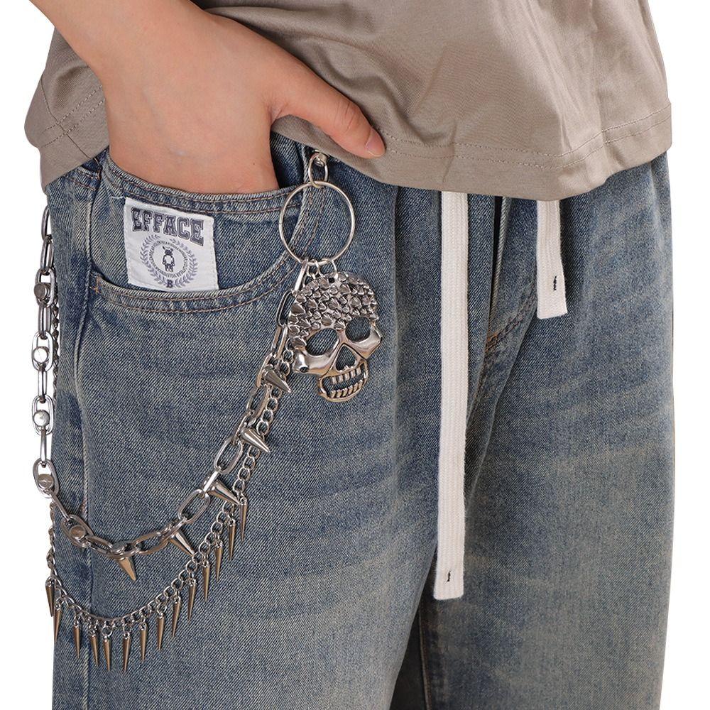 Metal Punk Belt Chain Hip Hop Pants Chain Fashion Tassel Jeans Chain Male