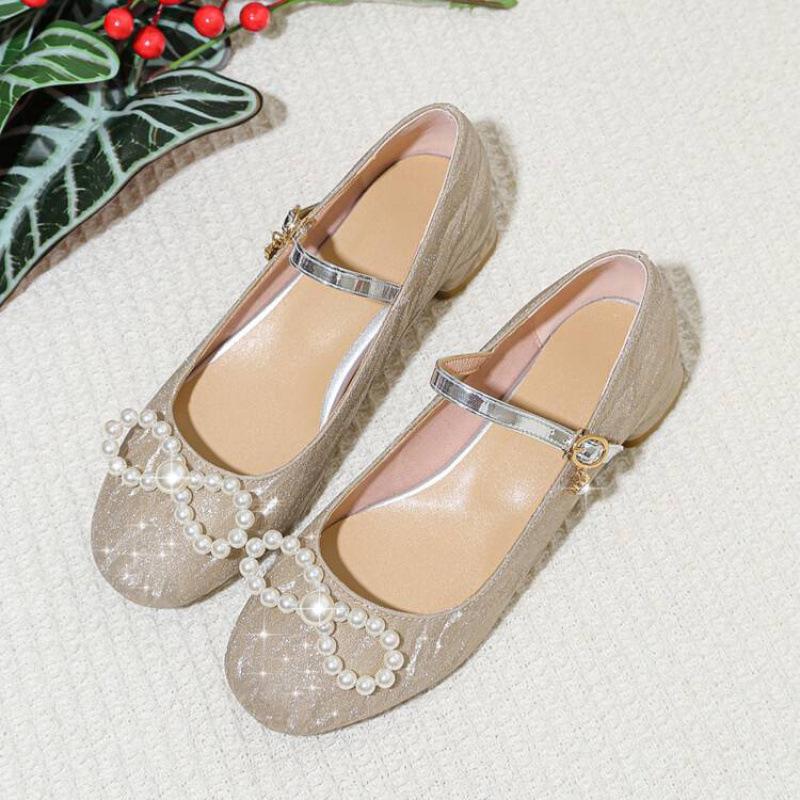 Новые туфли для девочек, милые туфли принцессы, туфли для девочек постарше, с бантом, пряжкой, пайетками, кристаллами, подиумные кожаные туфли