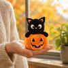 Plush Ghost Keychain Halloween Ghost/Pumpkin Black Cat Figurine, Soft Stuffed Doll Backpack Charm with Hanging Chain, Creative Photography Props